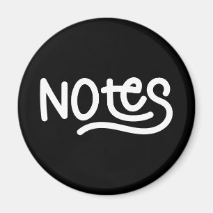 Aimant Typographie de notes manuscrites en noir et blanc