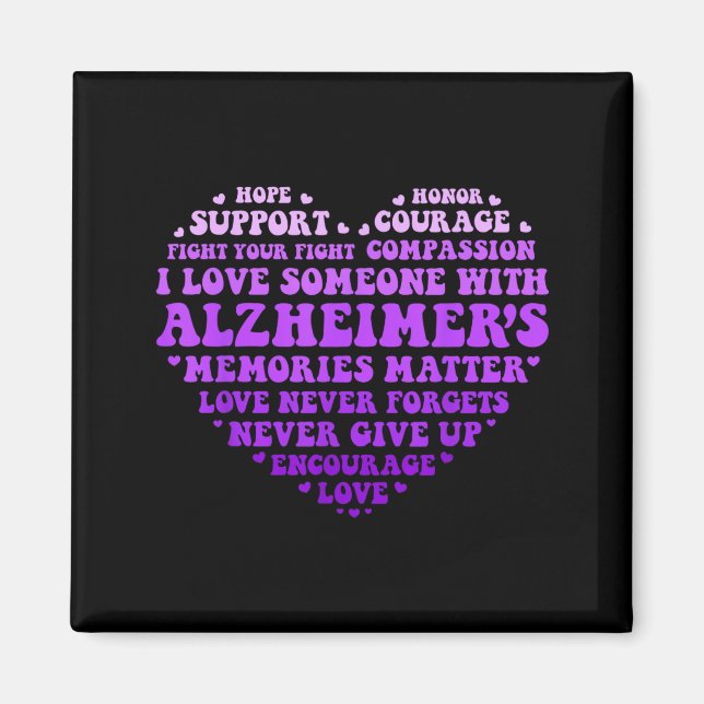 Aimant Typographie du cœur pour la sensibilisation à l'am (Devant)