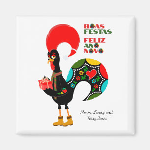 Aimant Typographie minima Noël portugais Salutations