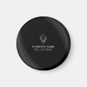 Aimant Typographie minimaliste moderne Noir