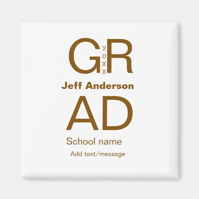 Aimant Typographie moderne graduation simple minimum c (Devant)