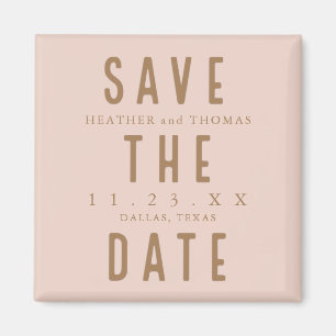 Aimant Typographie moderne Mariage Sauver Les Dates
