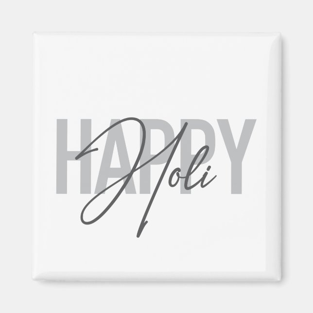 Aimant Typographie moderne, simple, cool de Happy Holi (Devant)