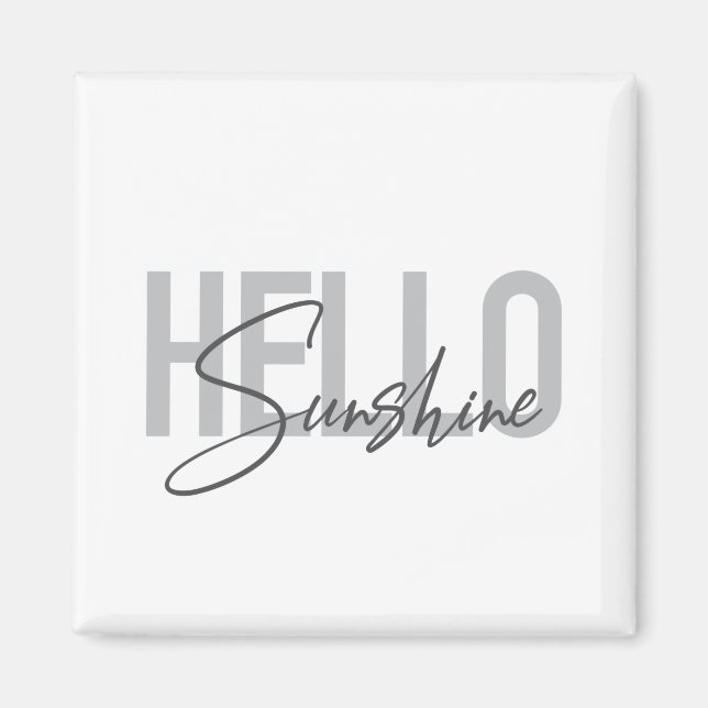 Aimant Typographie moderne, simple et cool Bonjour Sunshi (Devant)