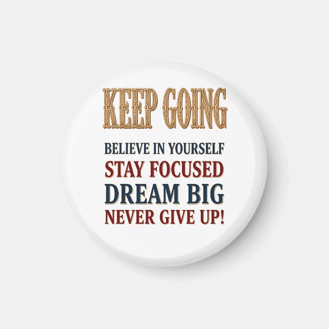 Aimant Typographie Motivationnelle Vintage Continuez  (Devant)