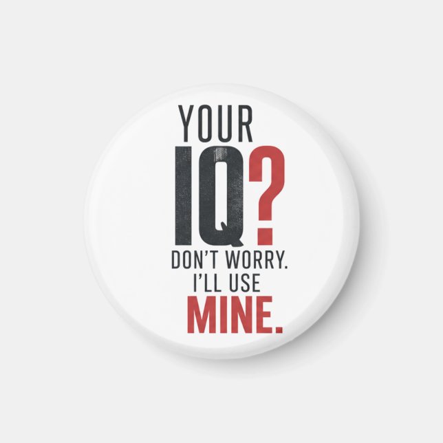Aimant Typographie Sarcasique Smart IQ (Devant)