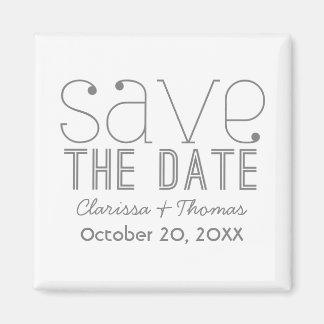 Aimant Typographie tendance Enregistrer l'aimant de date,