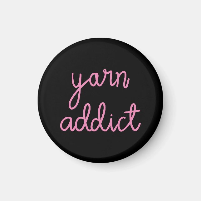 Aimant Typographie Yarn Addict (Devant)