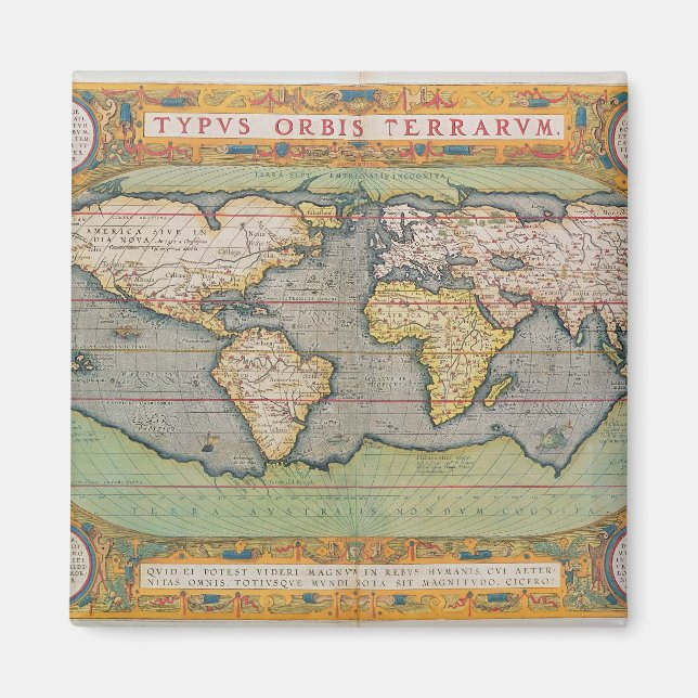 Aimant Typus Orbis Terrarum, carte du monde (Devant)