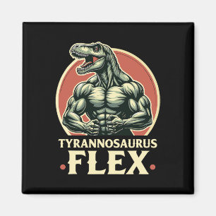 Aimant Tyrannosaure culturiste drôle Flex Gym T-rex Din