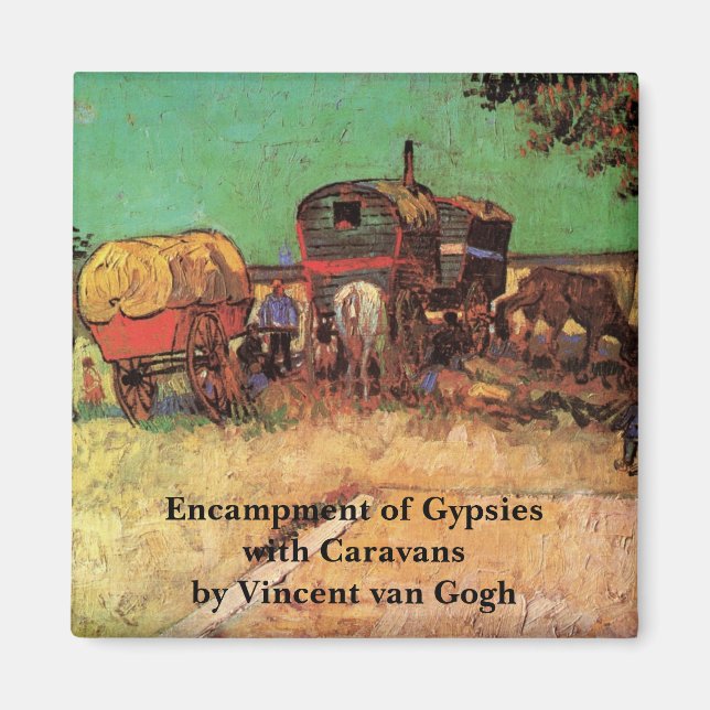 Aimant Tziganes avec caravanes par Vincent van Gogh (Devant)