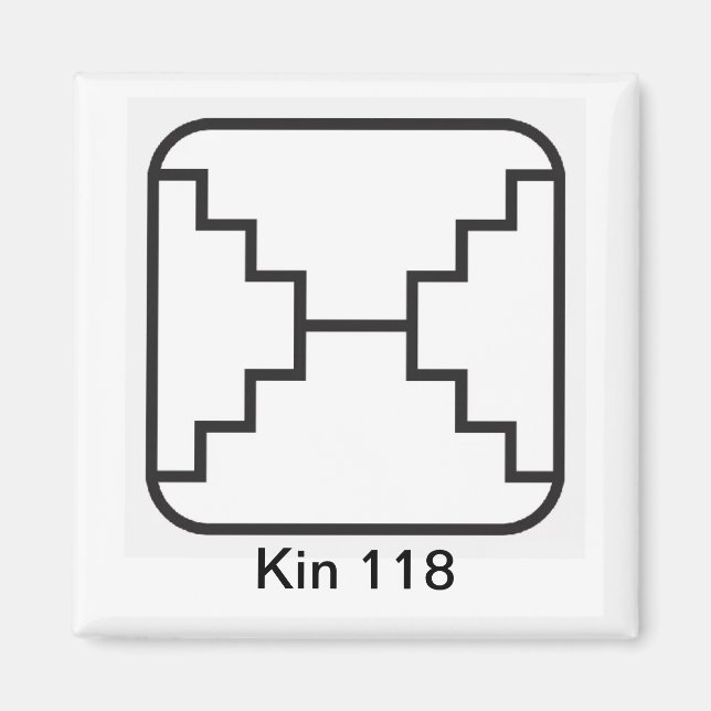 Aimant Tzolkin Espelho Branco Kin 118 (Devant)