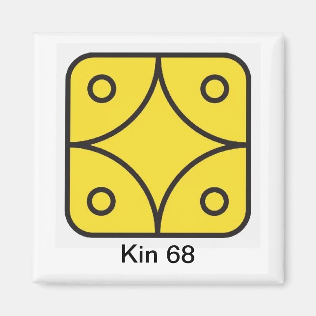 Aimant Tzolkin Estrela Amarela Kin 68 (Devant)