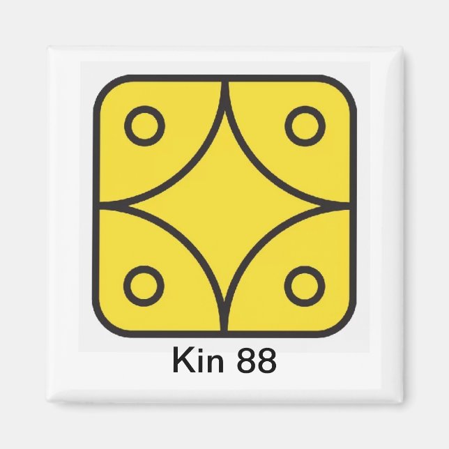 Aimant Tzolkin Estrela Amarela Kin 88 (Devant)