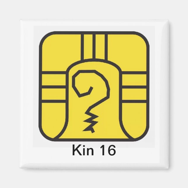 Aimant Tzolkin Guerreiro Amarelo Kin 16 (Devant)