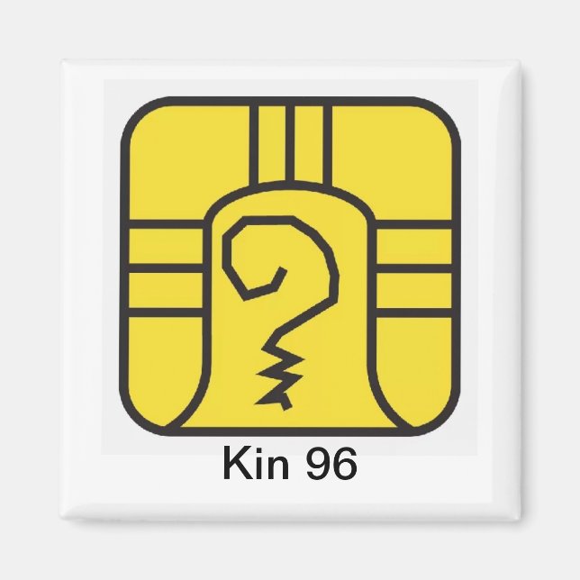 Aimant Tzolkin Guerreiro Amarelo Kin 96 (Devant)
