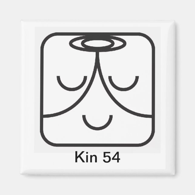 Aimant Tzolkin Mago Branco Kin 54 (Devant)