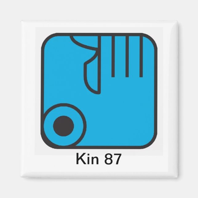 Aimant Tzolkin Mao Azul Kin 87 (Devant)