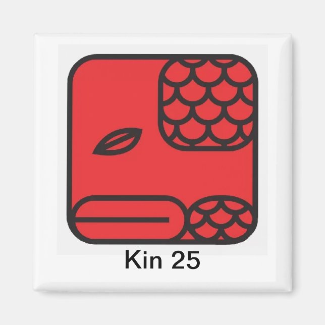 Aimant Tzolkin Serpente Vermelha Kin 25 (Devant)
