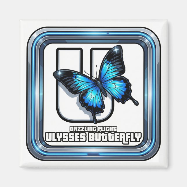 Aimant U est pour Papillon Ulysse – ABC d'apprentissage s (Devant)