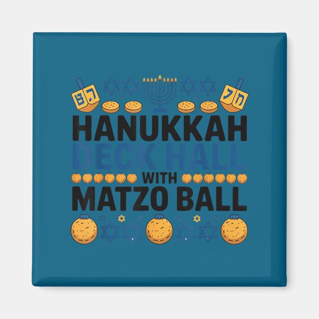 Aimant Ugly Hanukkah Deck Hall With Matzo Ball Chanukah  (Devant)