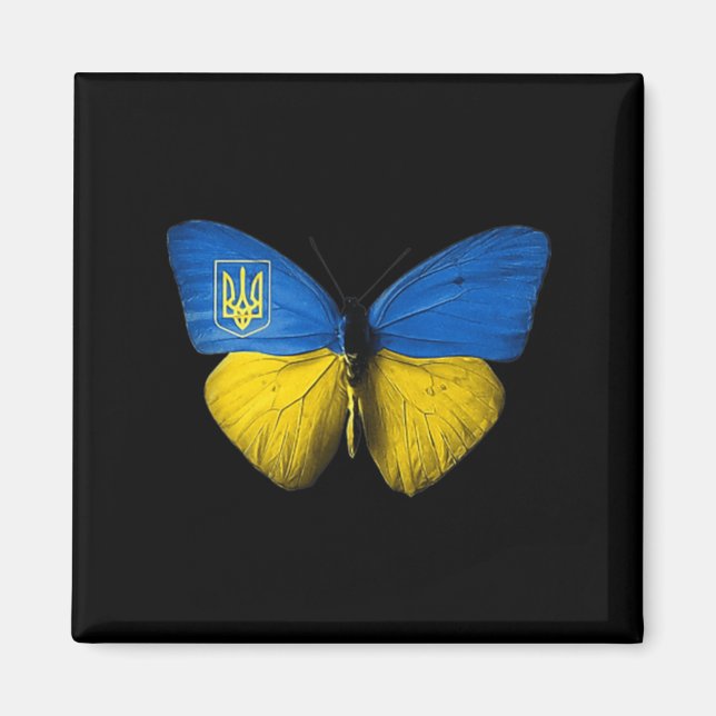 Aimant Ukraine Butterfly Ukraine Ukrainien Drapeau Amour  (Devant)