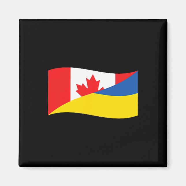 Aimant Ukraine Canada Drapeau Double Unité Patriotique Cr (Devant)