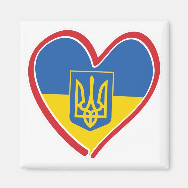 Aimant Ukraine - Coeur (Devant)