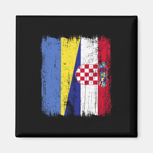 Aimant Ukraine Croatie Demi-drapeau Fier Ukrainien Croate (Devant)