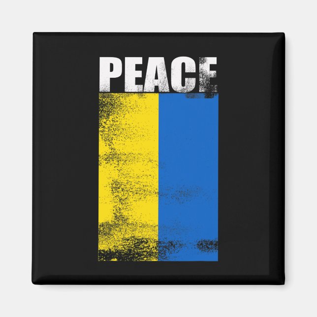 Aimant Ukraine Pour Hommes Drapeau Paix Debout Avec Unkra (Devant)