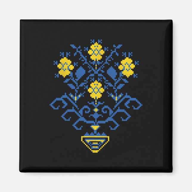Aimant Ukraine Ukrainien Kiev Trysub Drapeau 11  (Devant)