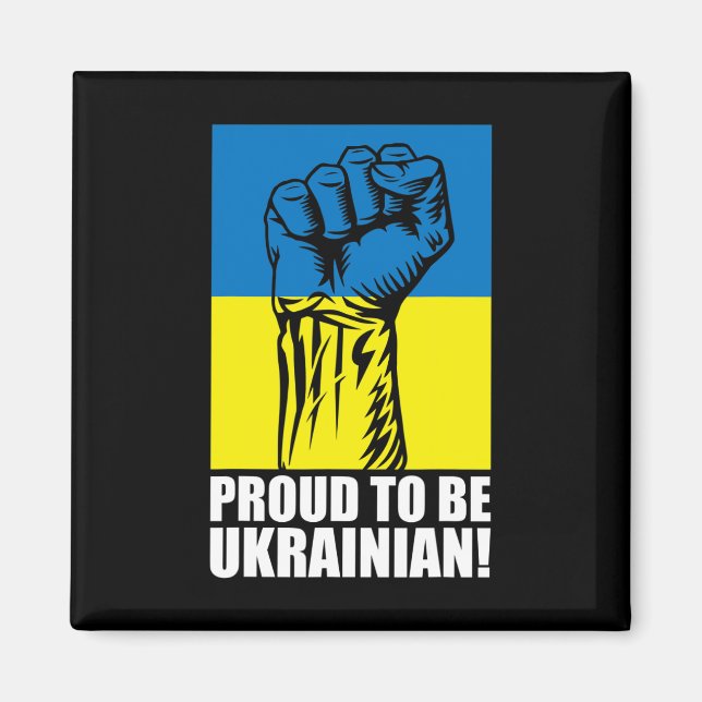 Aimant Ukraine Ukrainiens Ukrainien Kiev Trysub Drapeau 1 (Devant)