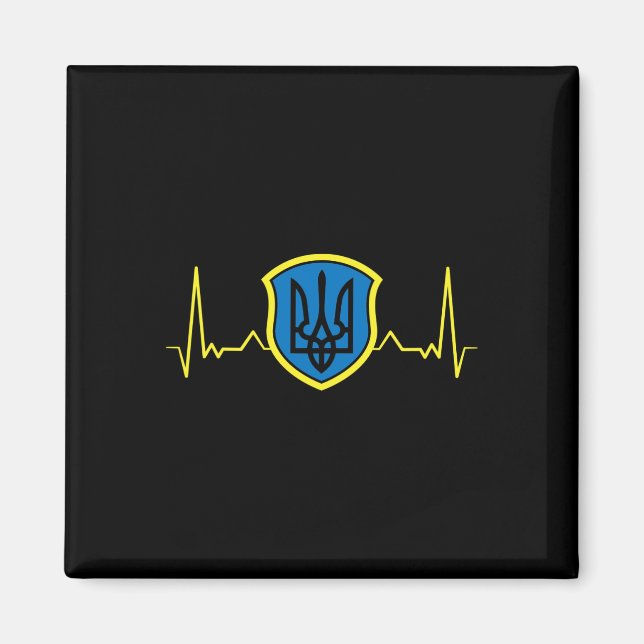 Aimant Ukraine Ukrainiens Ukrainien Kiev Trysub Drapeau 1 (Devant)