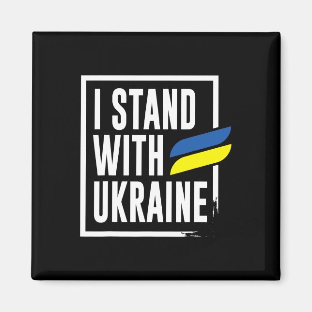 Aimant Ukrainian I Stand With Ukraine  (Devant)