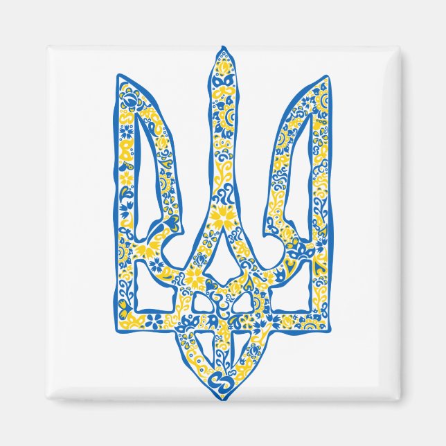 Aimant Ukrainian national emblem trident tryzub ethnical (Devant)