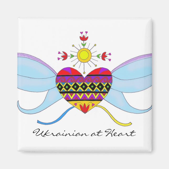 Aimant Ukrainien au coeur (Devant)