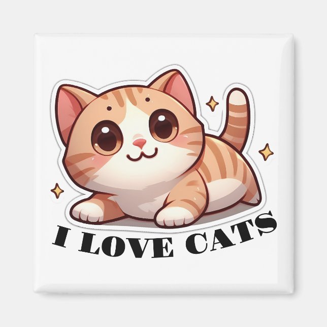 Aimant Ultra Cute Kitten I Love Cats (Devant)