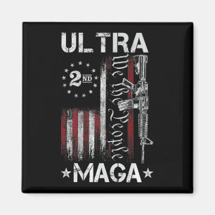 Aimant Ultra MAGA Gun AR - Citation drapeau patriotique a