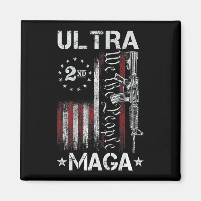 Aimant Ultra MAGA Gun AR - Citation drapeau patriotique a (Devant)