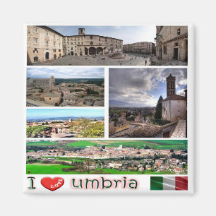 Aimant UMB004 UMBRIA I Love, Mosaic, Italie, Frigo