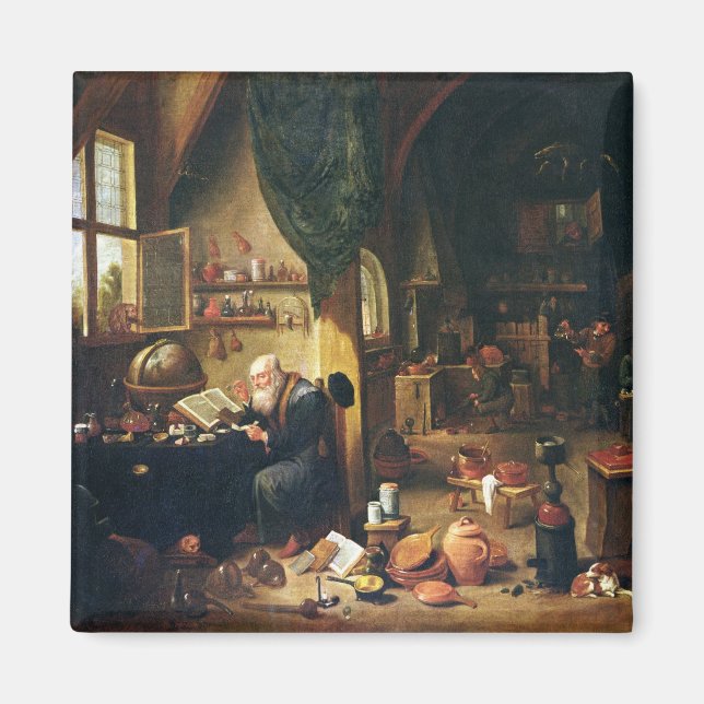 Aimant Un alchimiste dans son atelier (Devant)