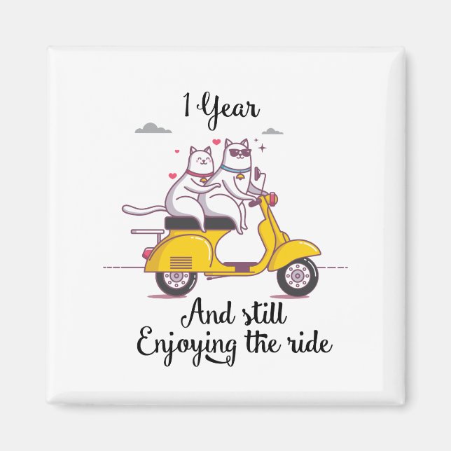 Aimant Un beau cadeau d'un an pour lui et elle (Devant)