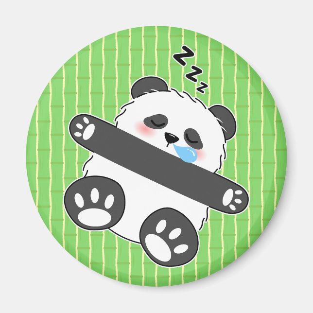 Aimant Un bébé panda mignon dormant paisiblement (Devant)