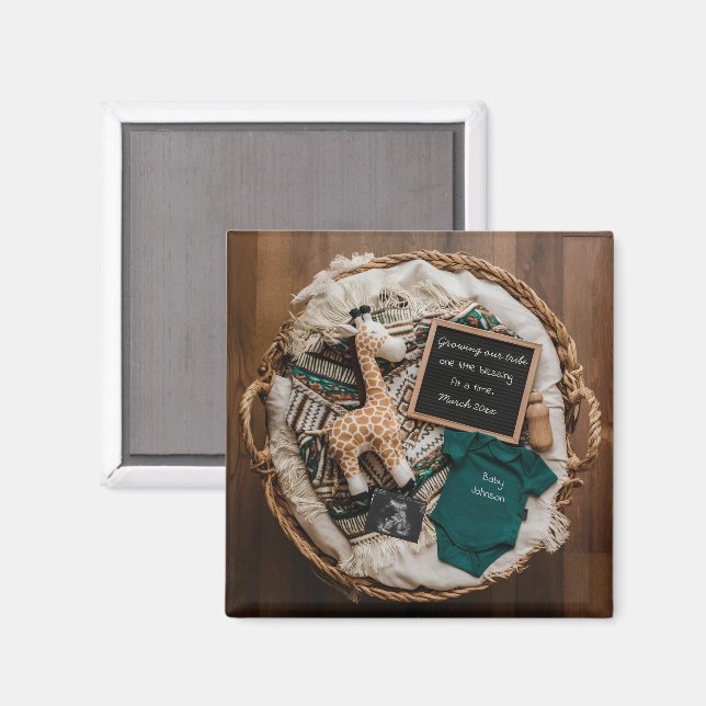 Aimant Un boho vintage faire-part de grossesse (Recto/Verso)