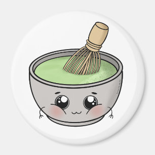 Aimant Un bol mignon de thé matcha - Kawaii