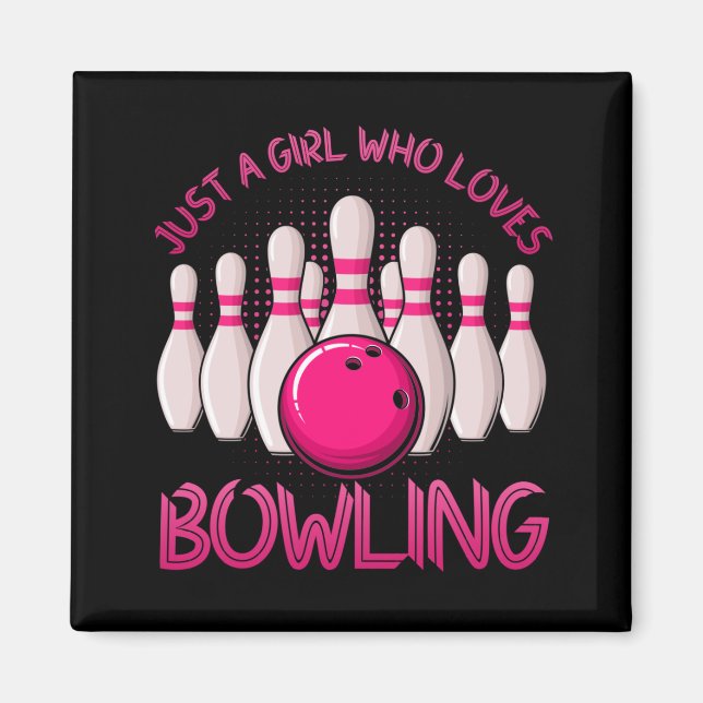 Aimant Un Cadeau De Bowling Pour Filles Femmes Bowling Je (Devant)