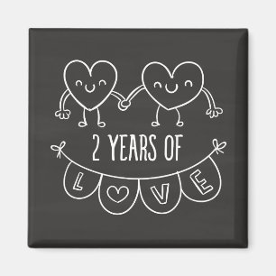 Aimant Un cadeau pour le 2ème anniversaire de son amour 