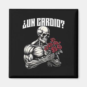 Aimant Un Cardio Espalda. Calaca Con Flores Rosas