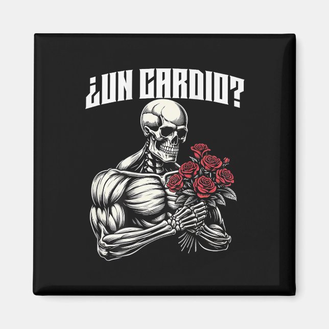 Aimant Un Cardio Espalda. Calaca Con Flores Rosas (Devant)