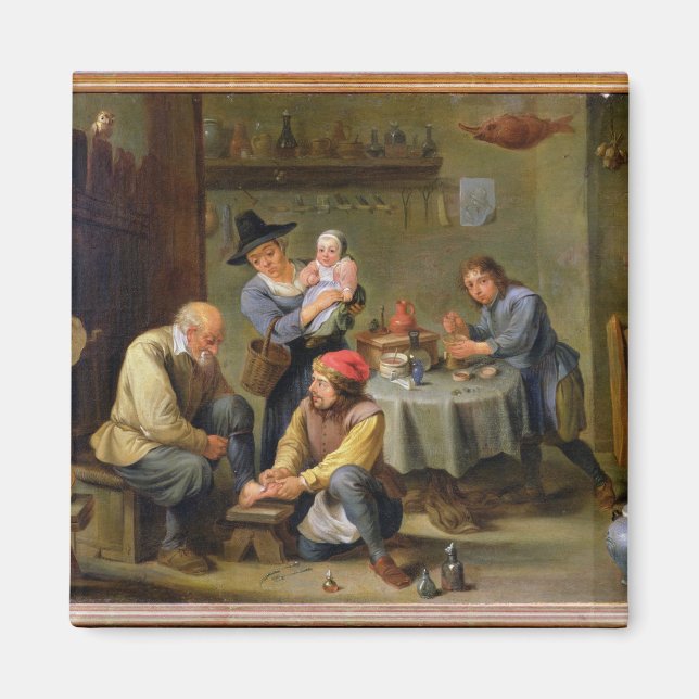 Aimant Un chirurgien s'occupe du pied d'un vieil homme (Devant)